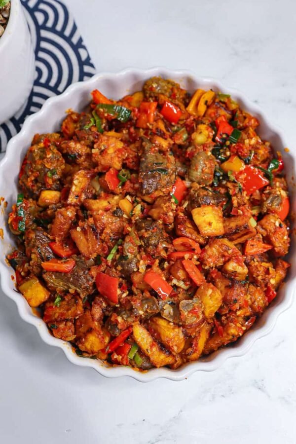 Peppered Gizzard with Mixed Peppers