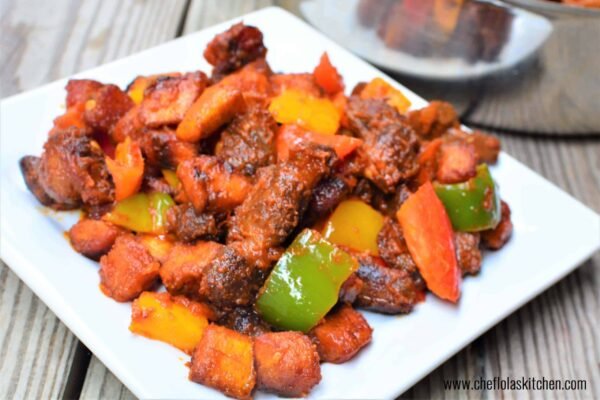 Peppered Gizzard with Mixed Peppers